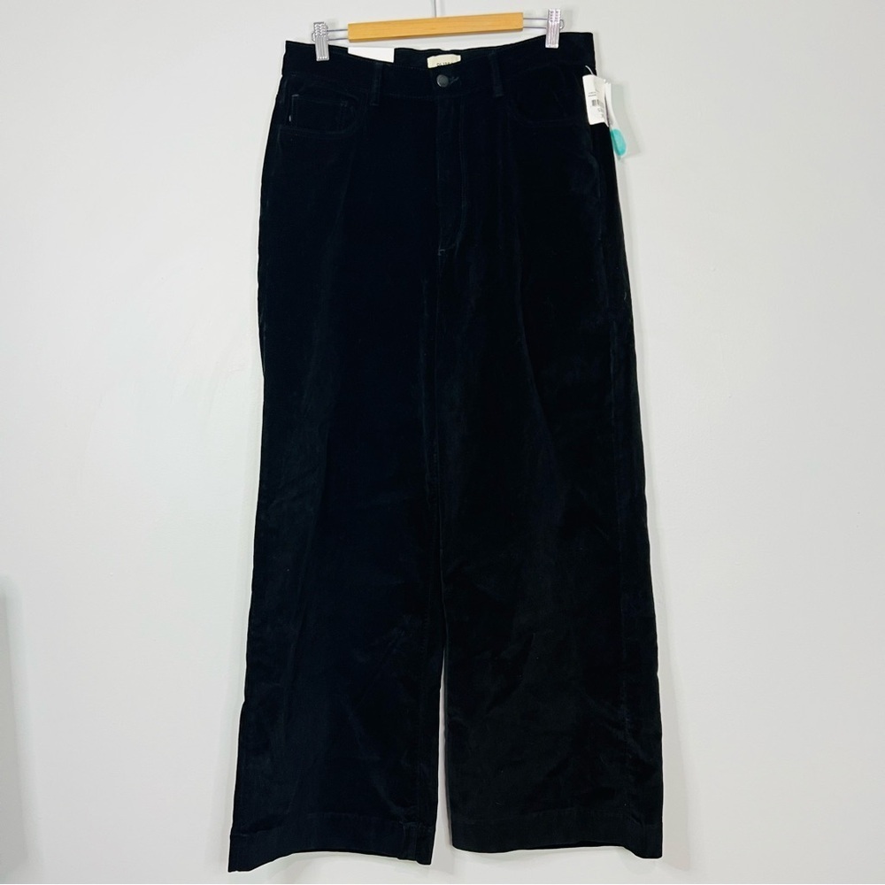 Anthropologie DL1961 Hepburn high rise Black Wide Leg Jeans size 32 - Picture 2 of 10